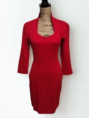 Vintage 80s Red Bombshell Dress By Sunset Plaza California Women's Size M